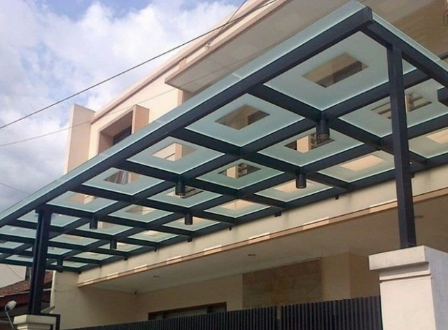 desain canopy kaca tempered elegan