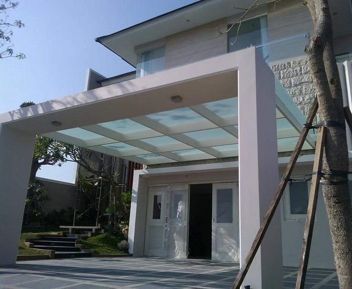 kanopi kaca carport minimalis kuat dan tahan lama