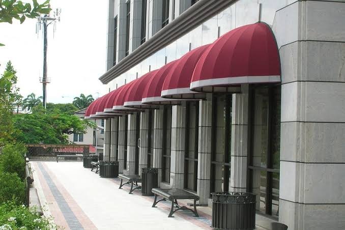 Model kanopi kain dome Bandung desain canopy kain minimalis untuk rumah dan cafe